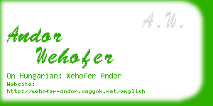 andor wehofer business card